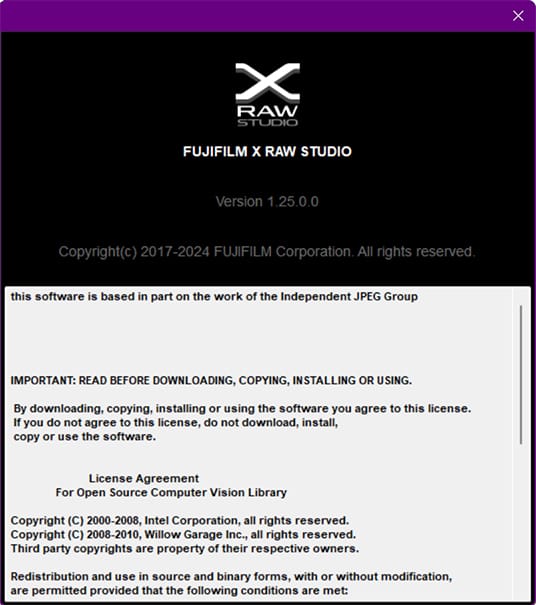 Applicazione FUJIFILM X RAW Studio per l'editing dei file .RAF