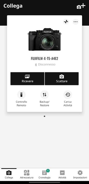 Applicazione per smartphone FUJIFILM XApp per il controllo delle fotocamere Fujifilm